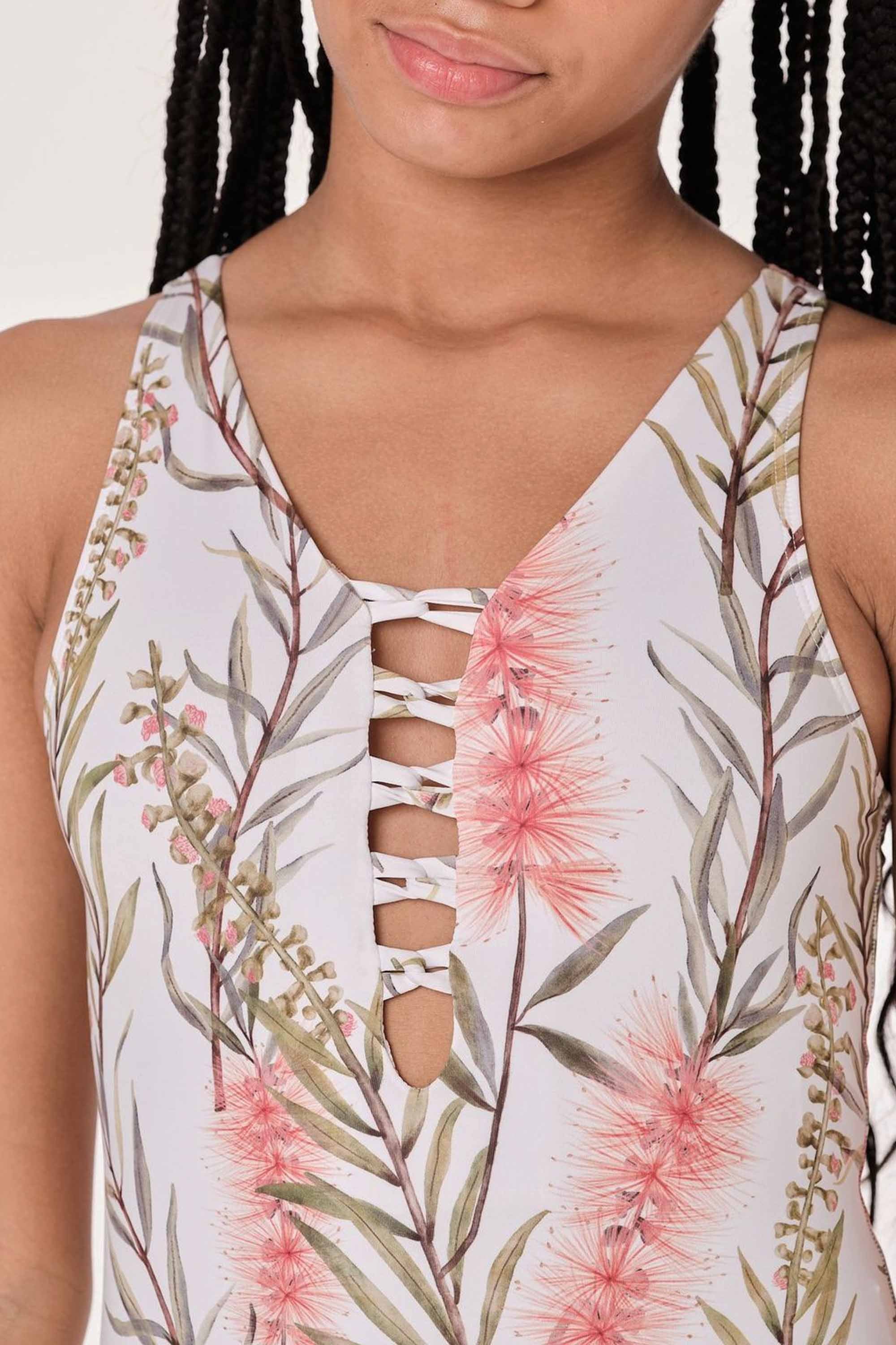V-Sion - Tropical Garden White One Piece (FINAL SALE)