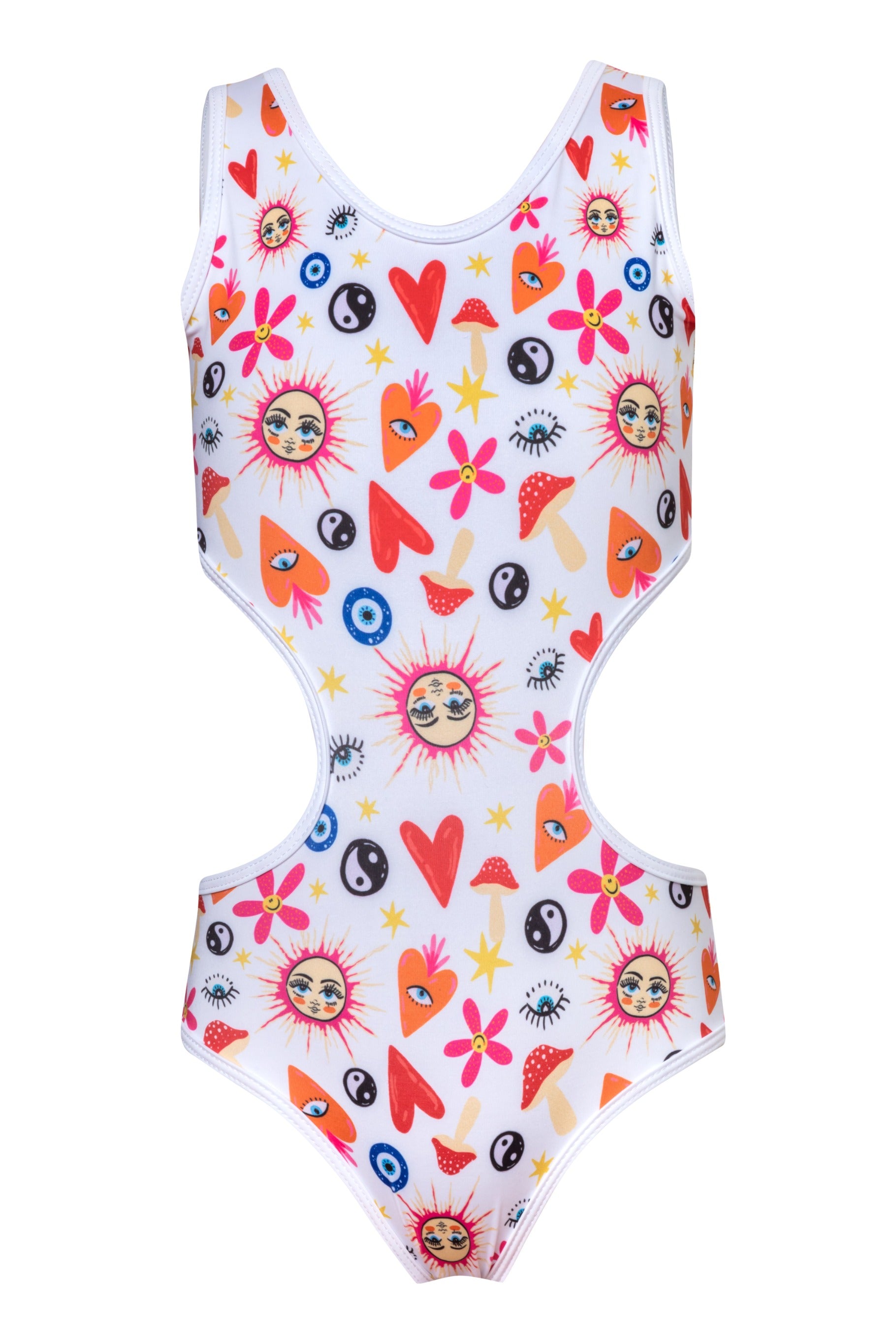 Back Off - Happy Hippie White One Piece