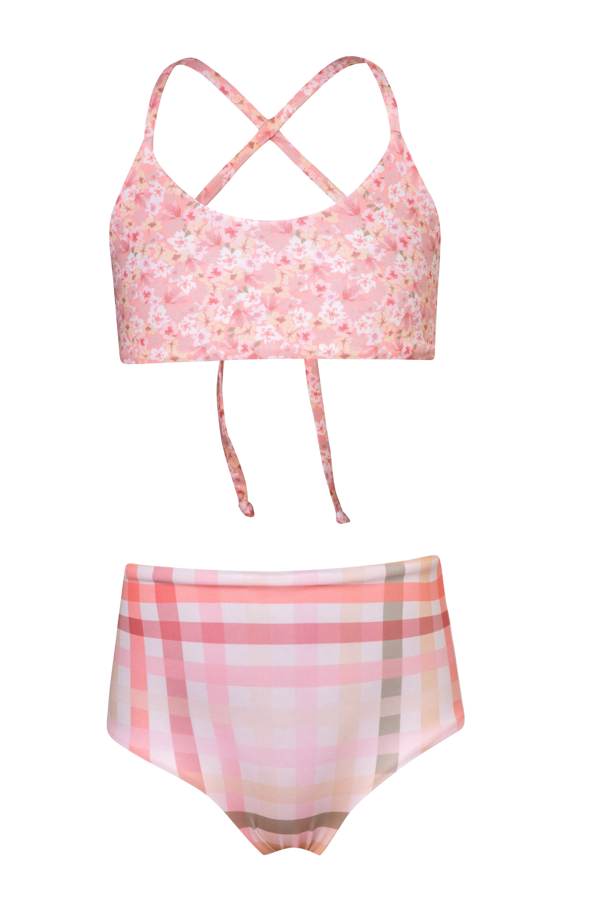 Highs and Lows -  Gingham Cream Bikini Set (FINAL SALE)