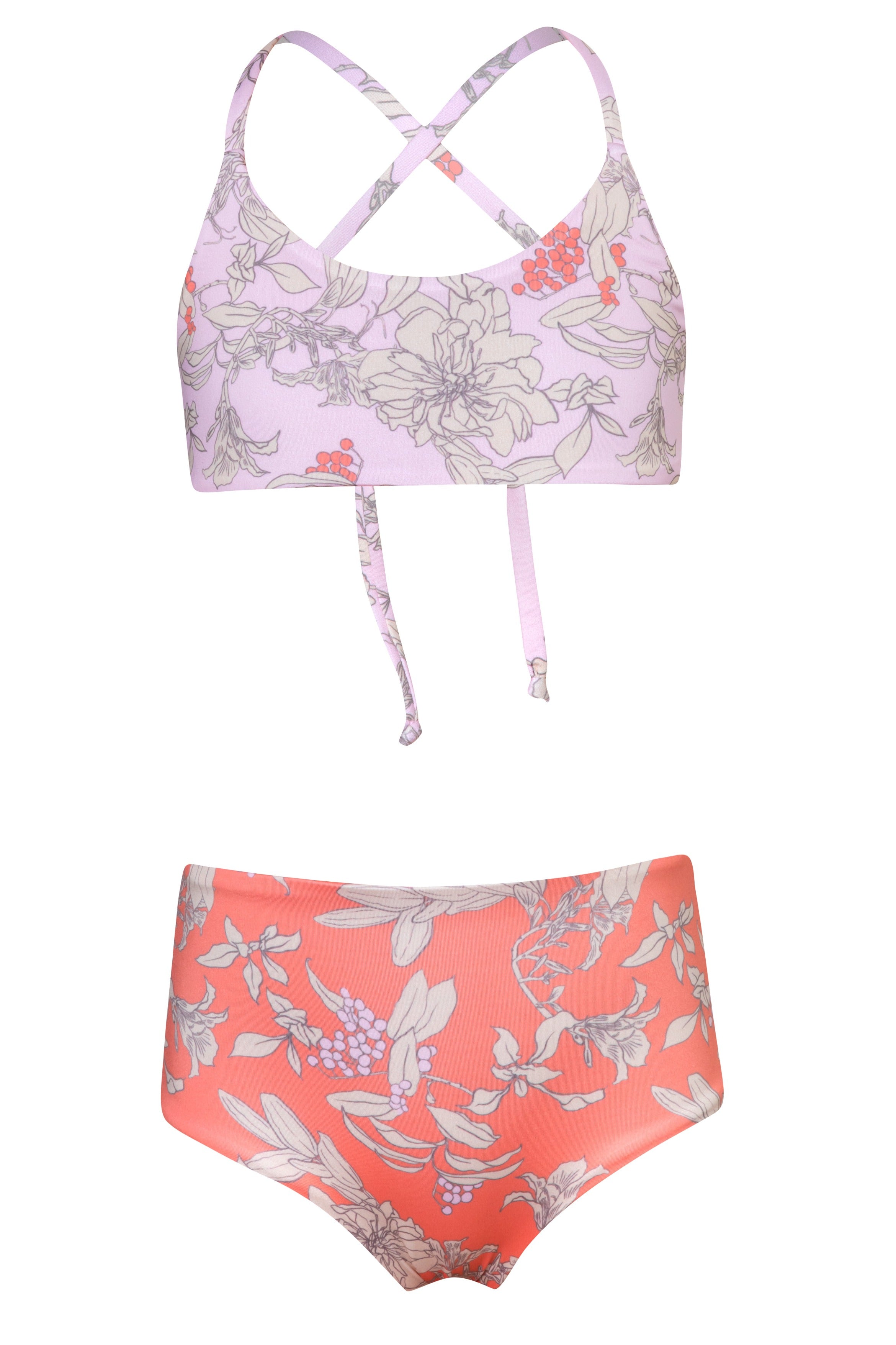 Highs and Lows - Garden Coral Bikini Set (FINAL SALE)