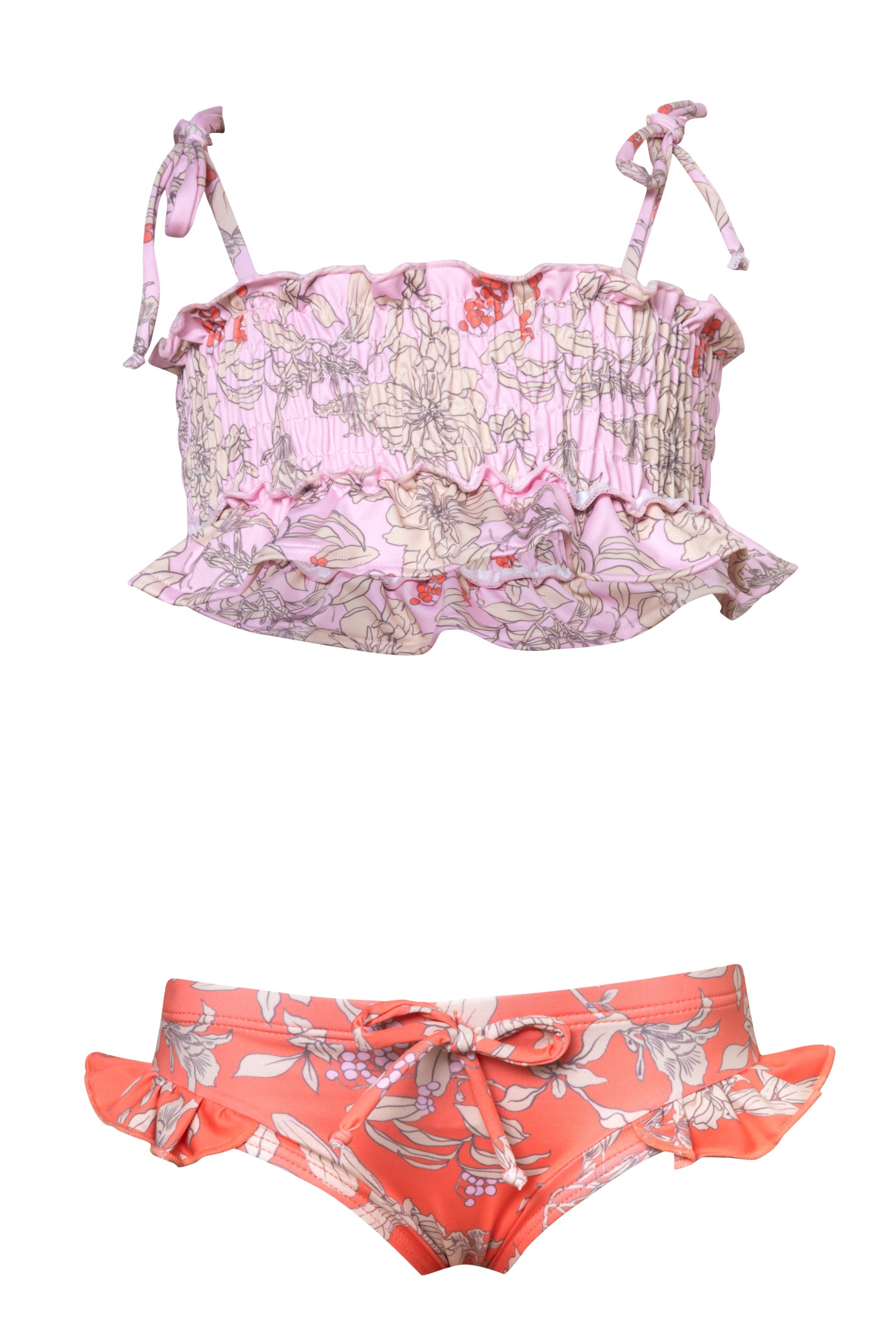 Mini Kini - Garden Coral Bikini Set (FINAL SALE)
