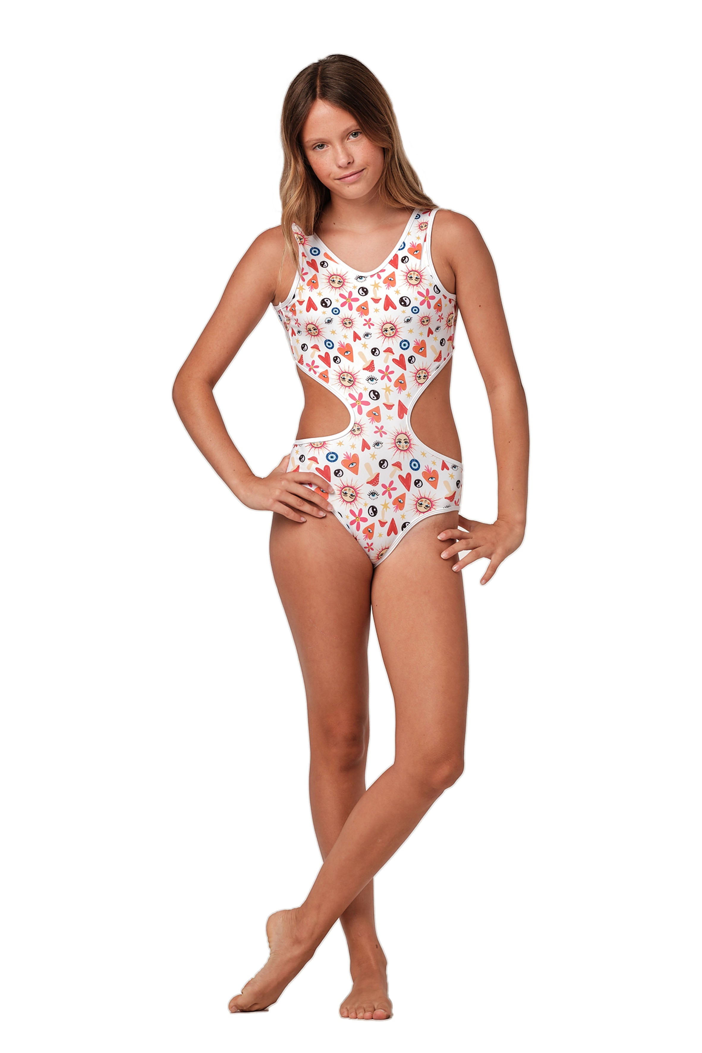Back Off - Happy Hippie White One Piece