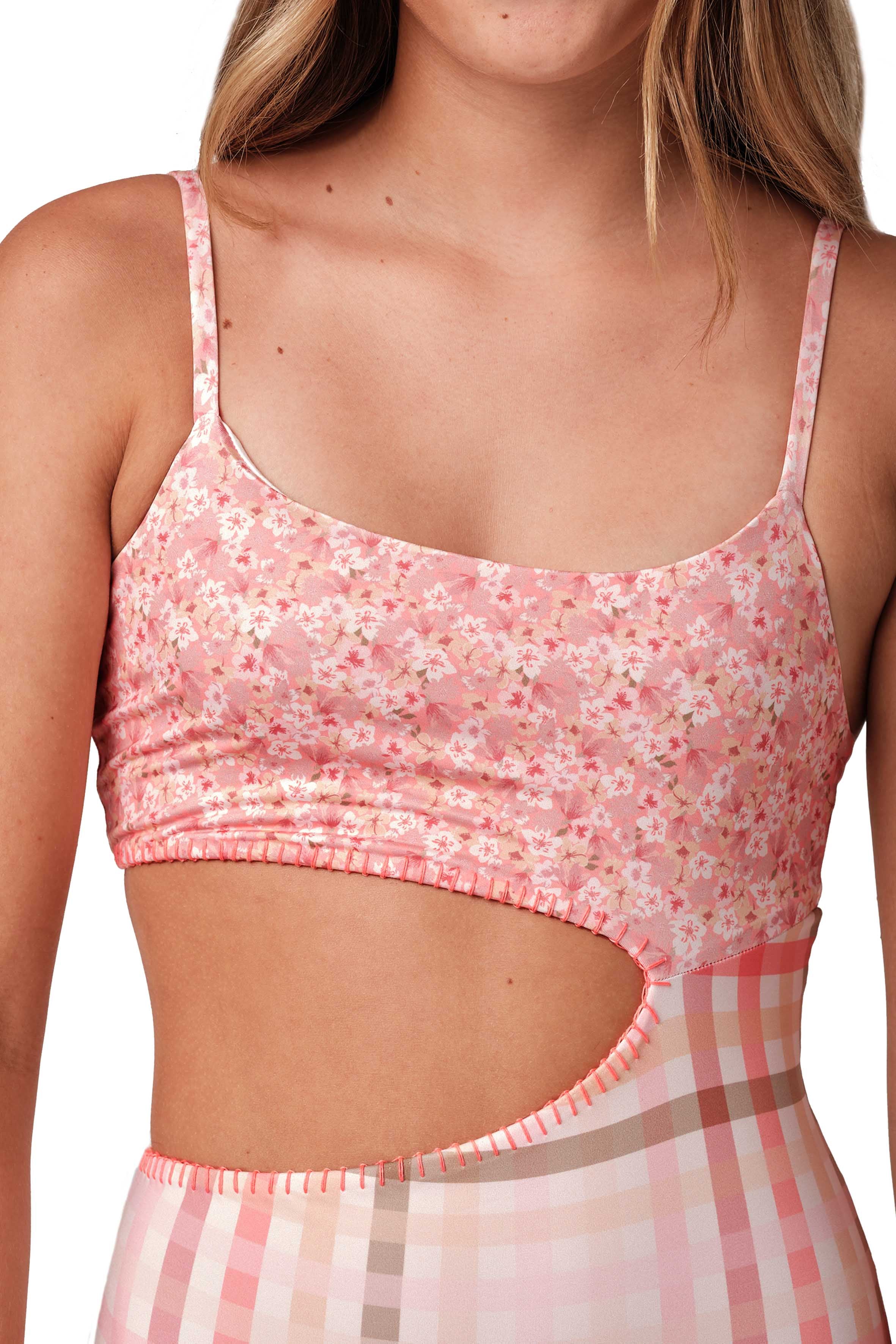 Let's Split  -  Gingham Cream One Piece  (FINAL SALE)