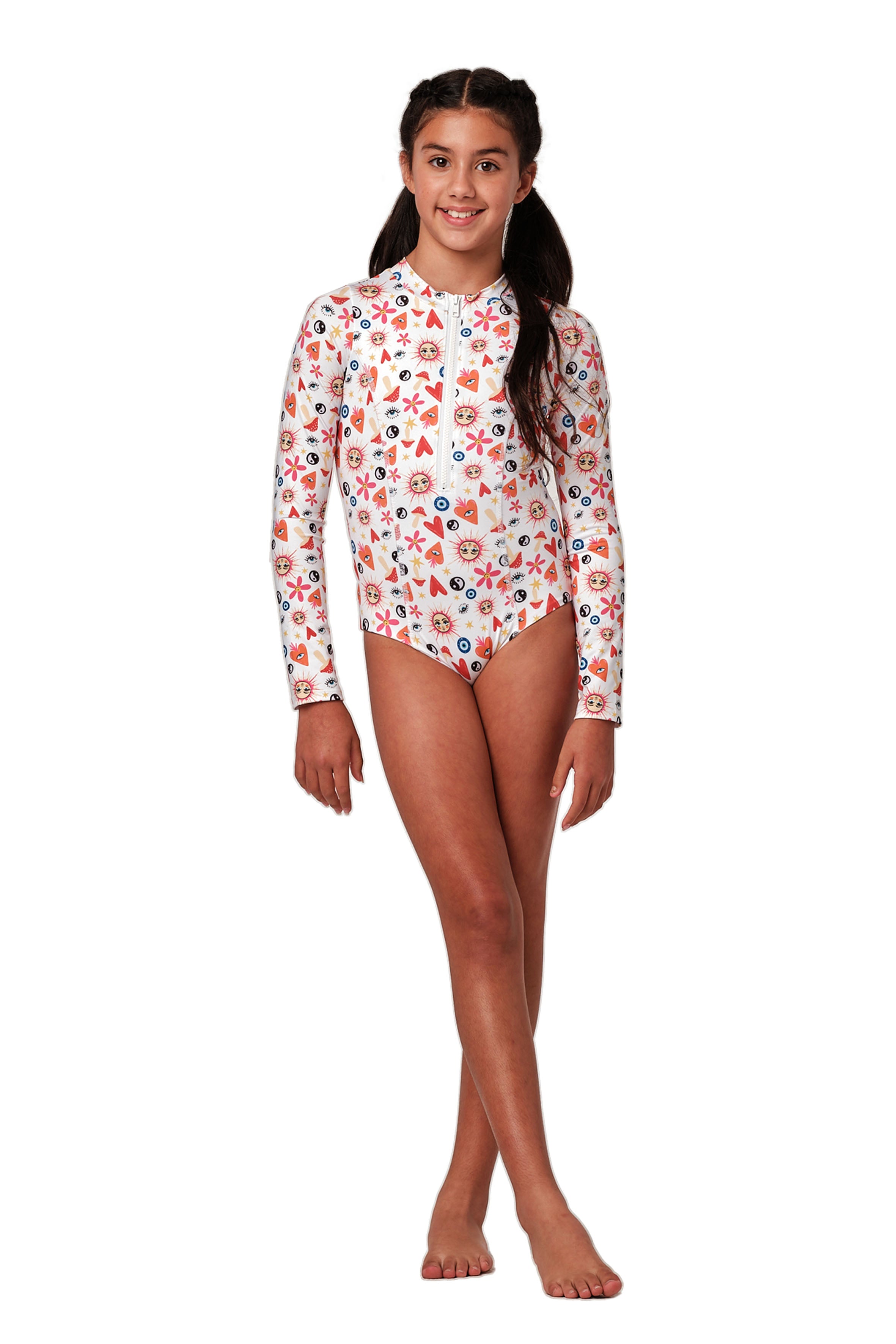 Scooba Doo  - Happy Hippie White One Piece (FINAL SALE)