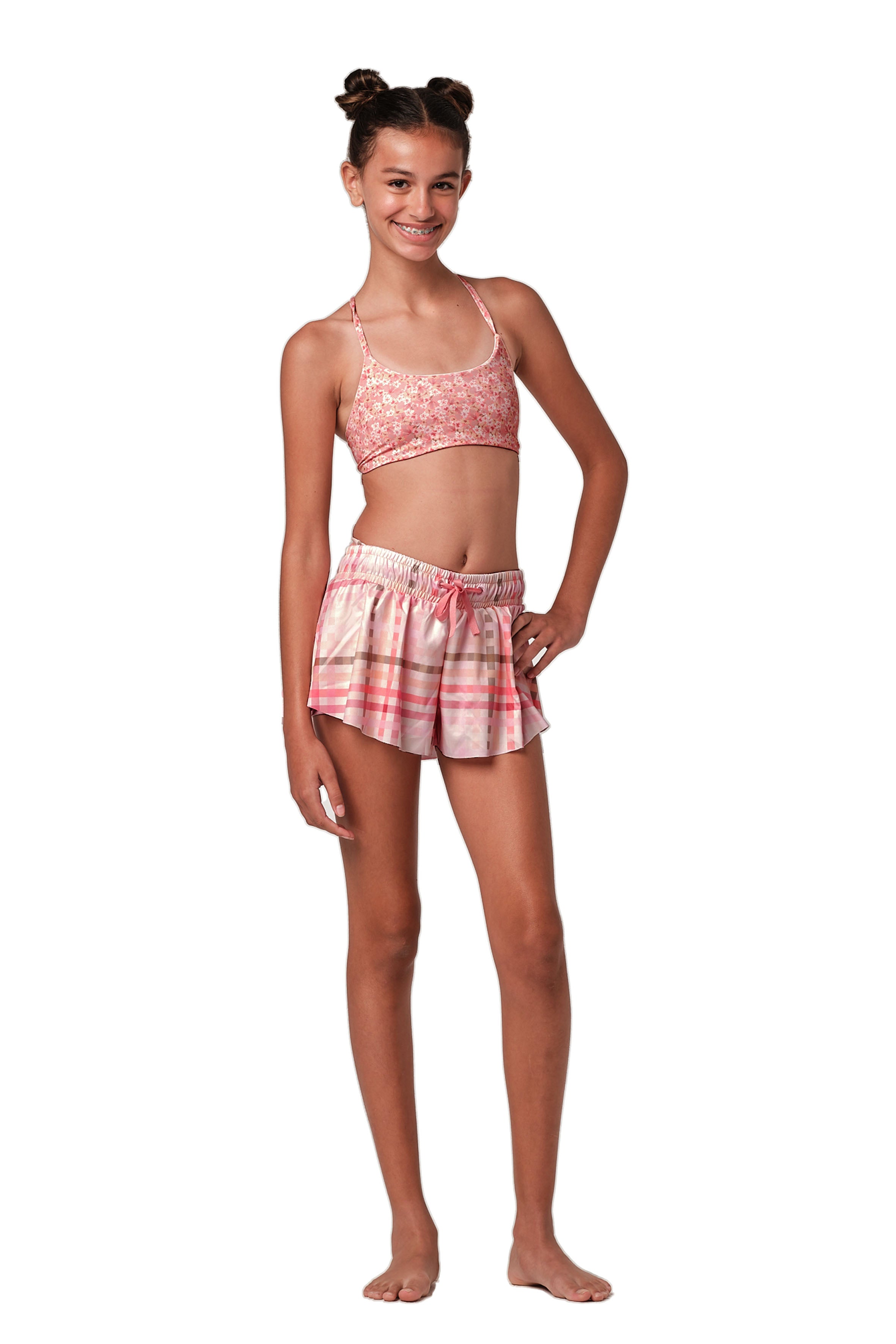 Short Version - Gingham Cream Cover Up