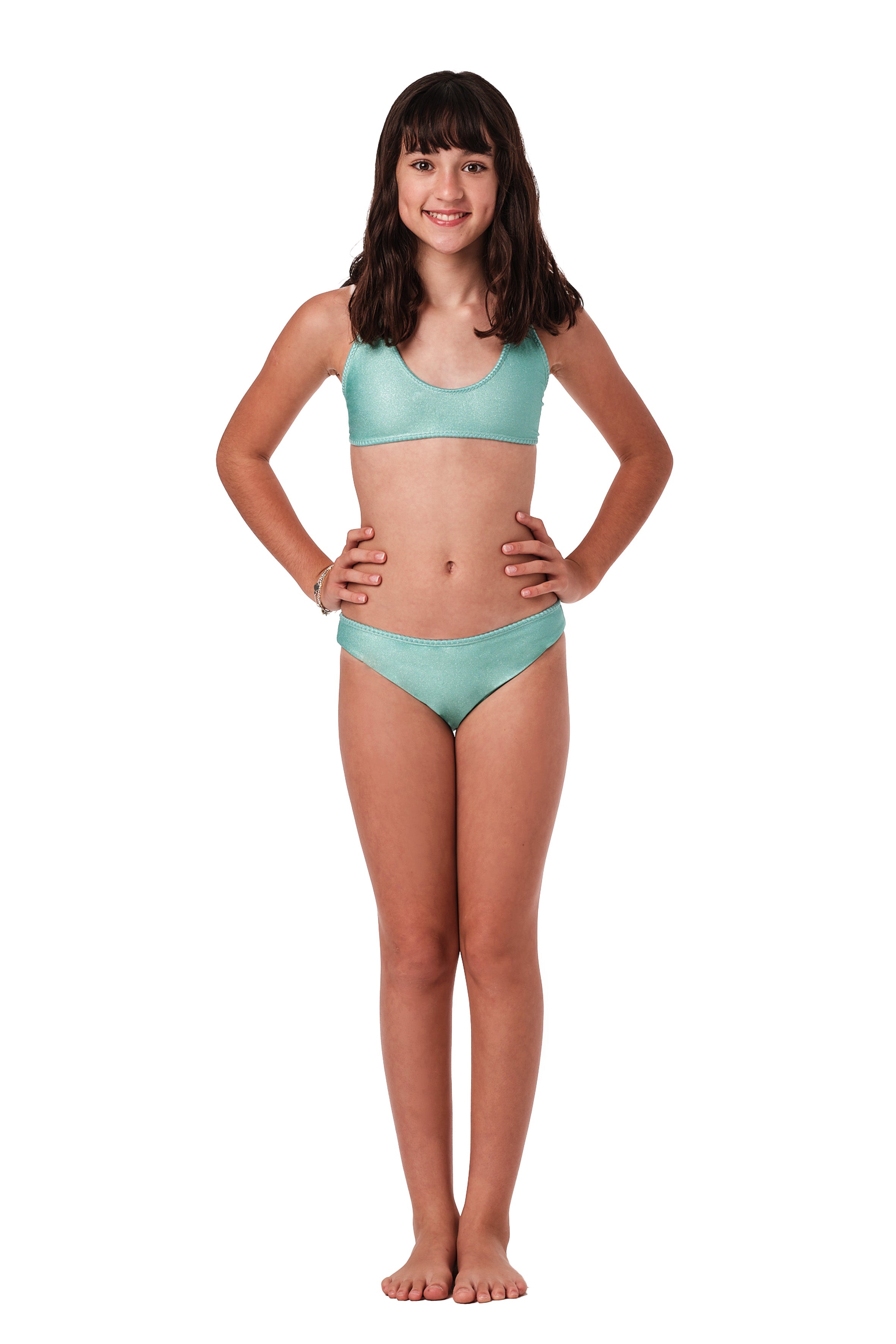 Stitched - Aqua Glitter Bikini Set (FINAL SALE)