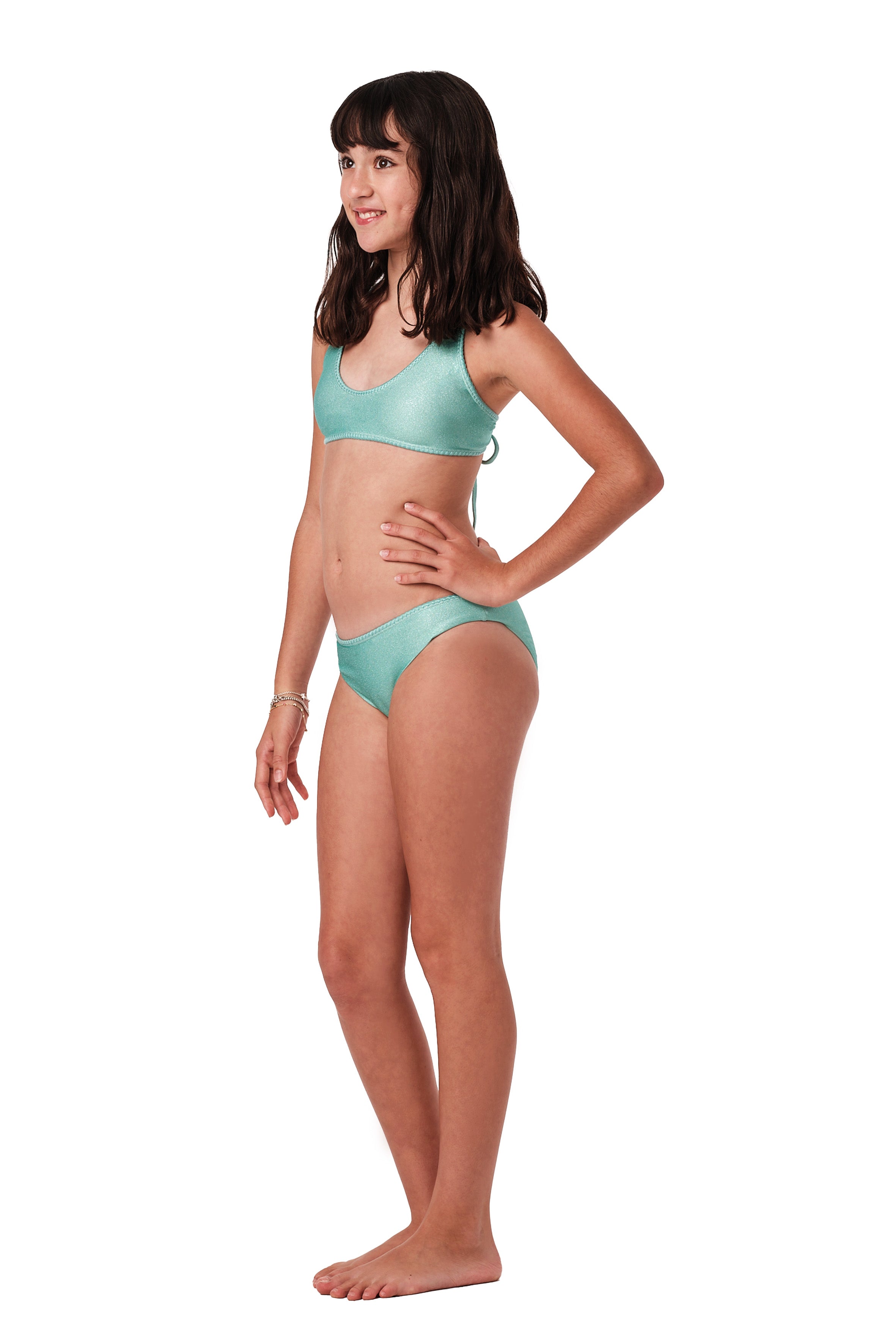Stitched - Aqua Glitter Bikini Set (FINAL SALE)