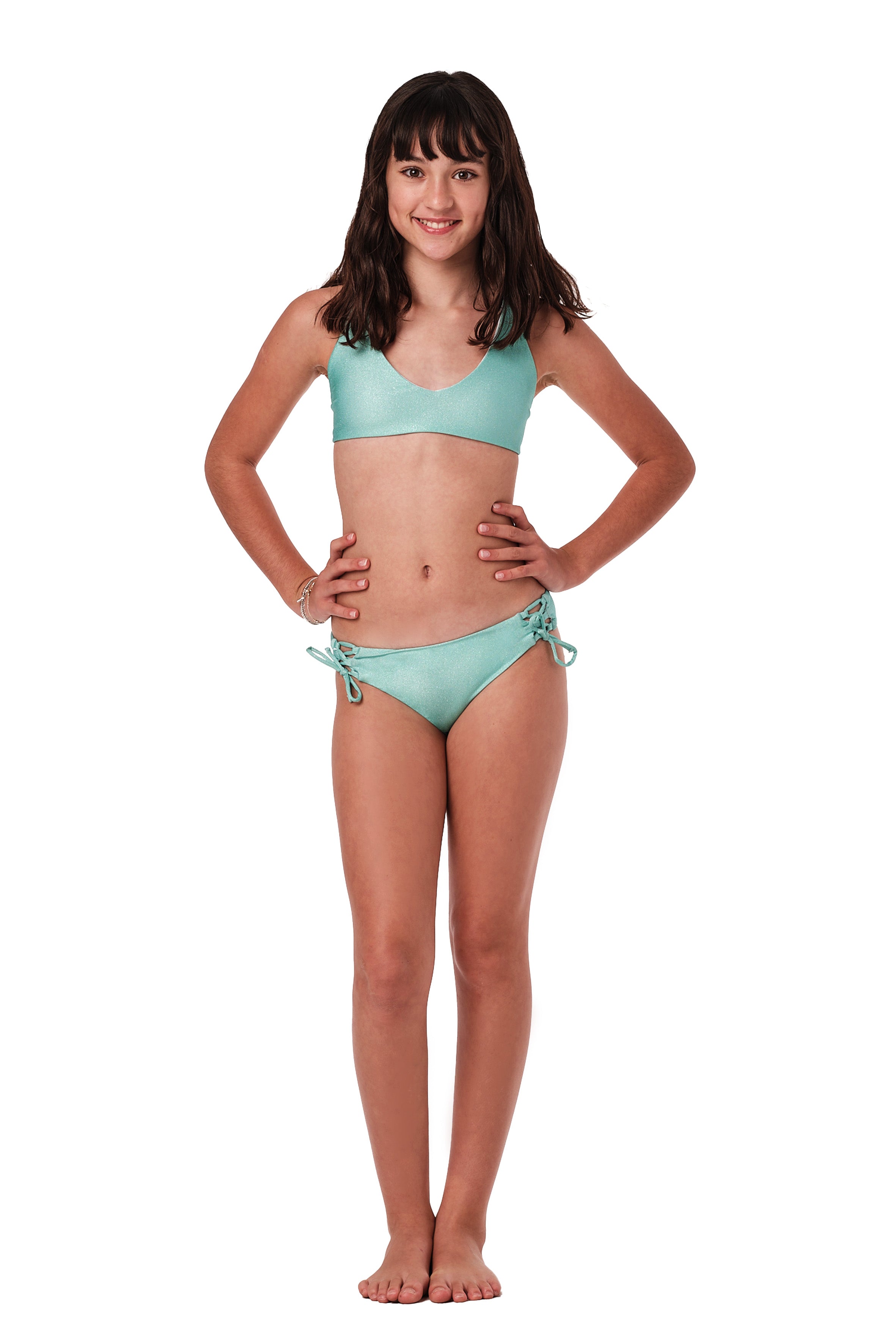 Front Row - Aqua Glitter Bikini Set (FINAL SALE)
