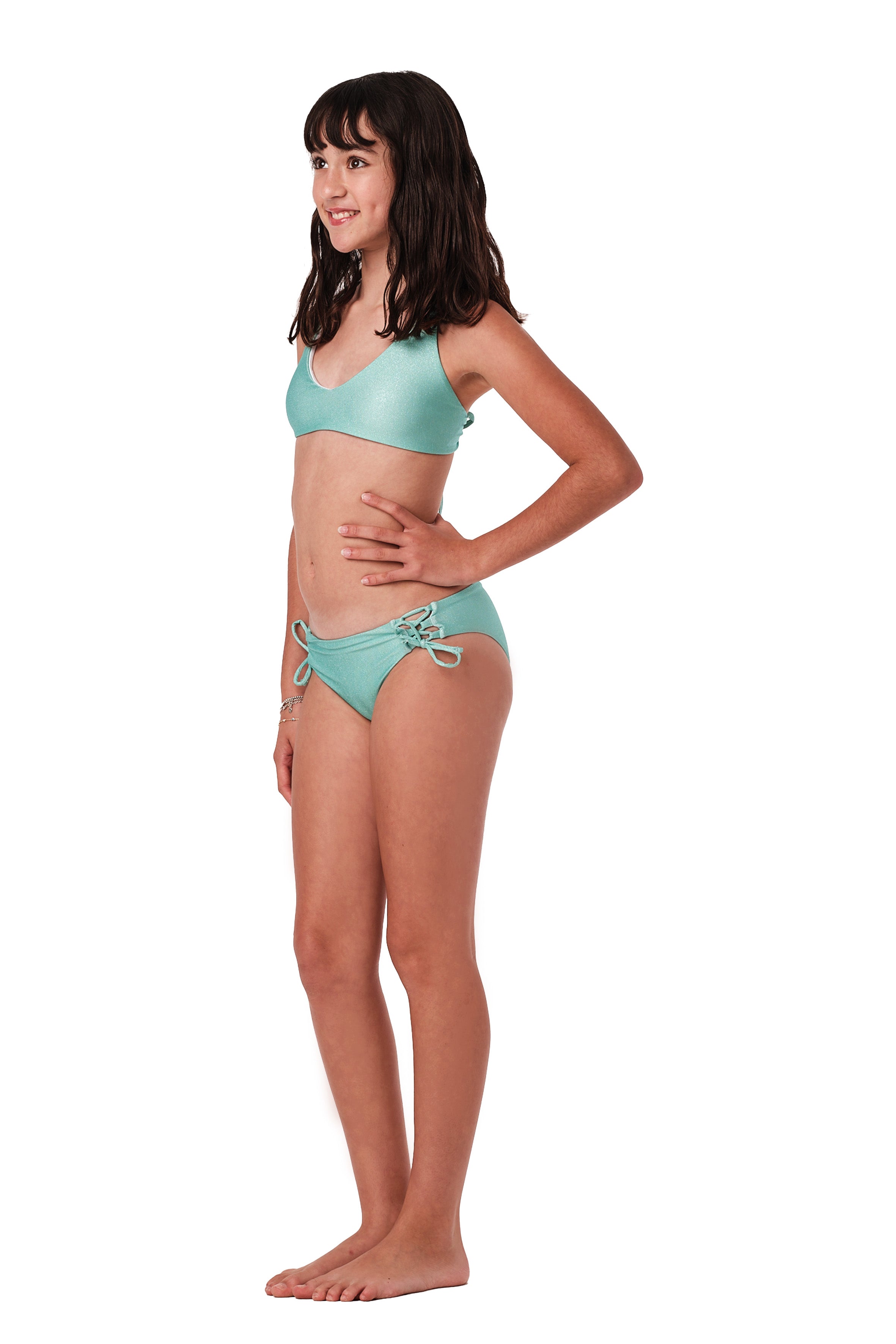 Front Row - Aqua Glitter Bikini Set (FINAL SALE)