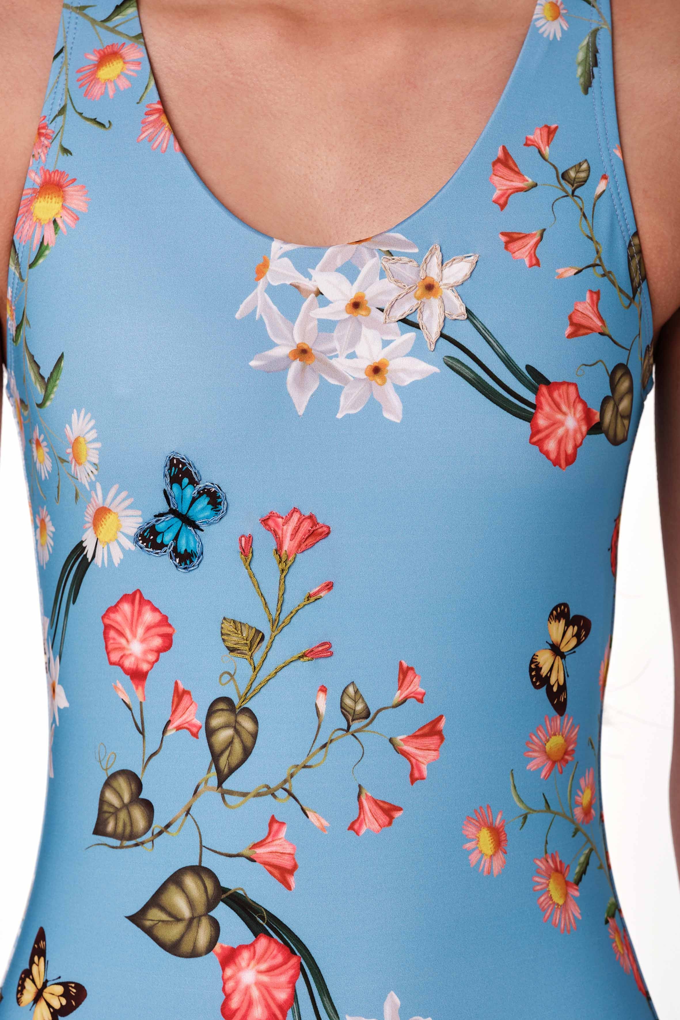 Not Too Basic - Full Bloom Blue One Piece (FINAL SALE)
