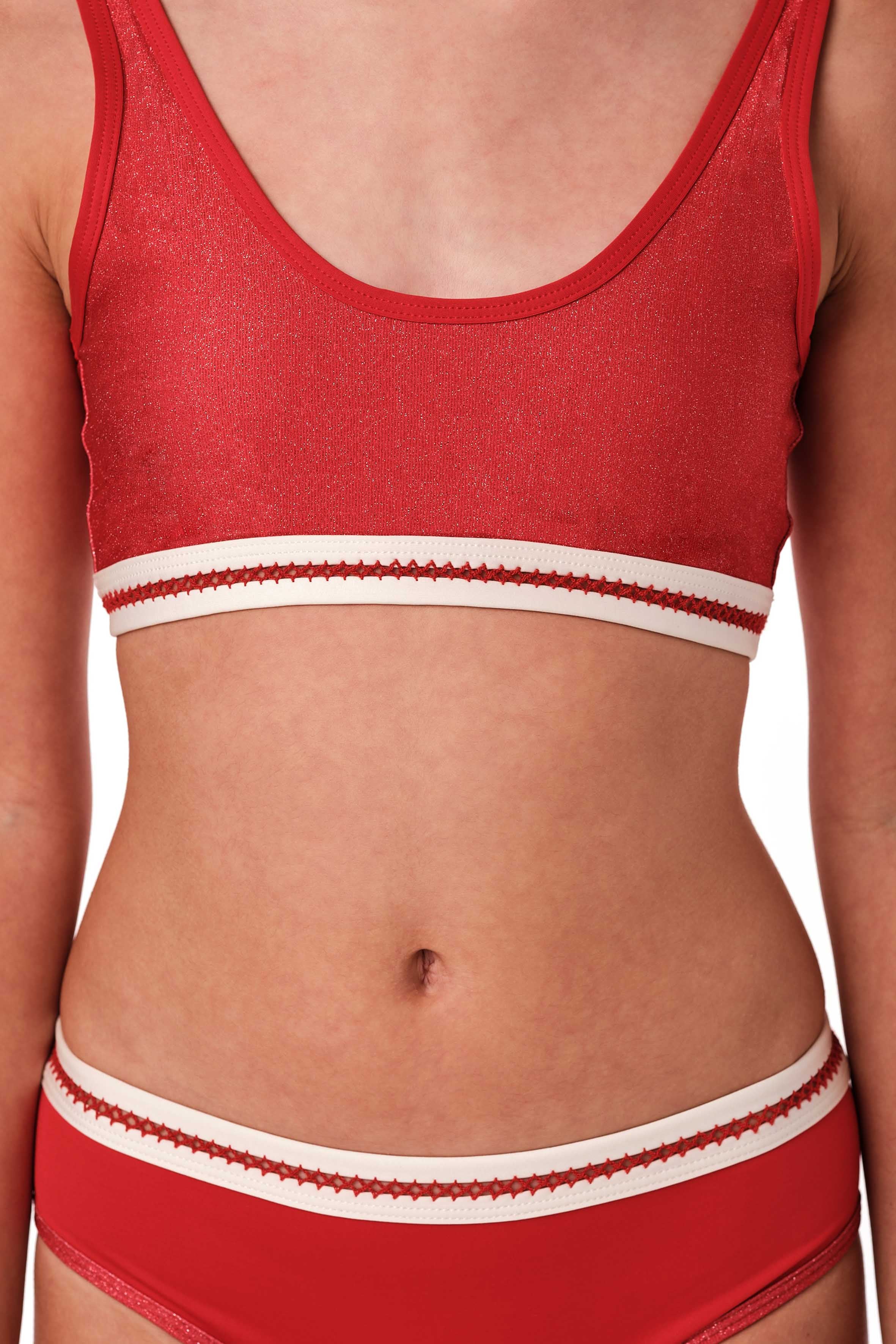 Class Act -Red Glitter Bikini Set (FINAL SALE)