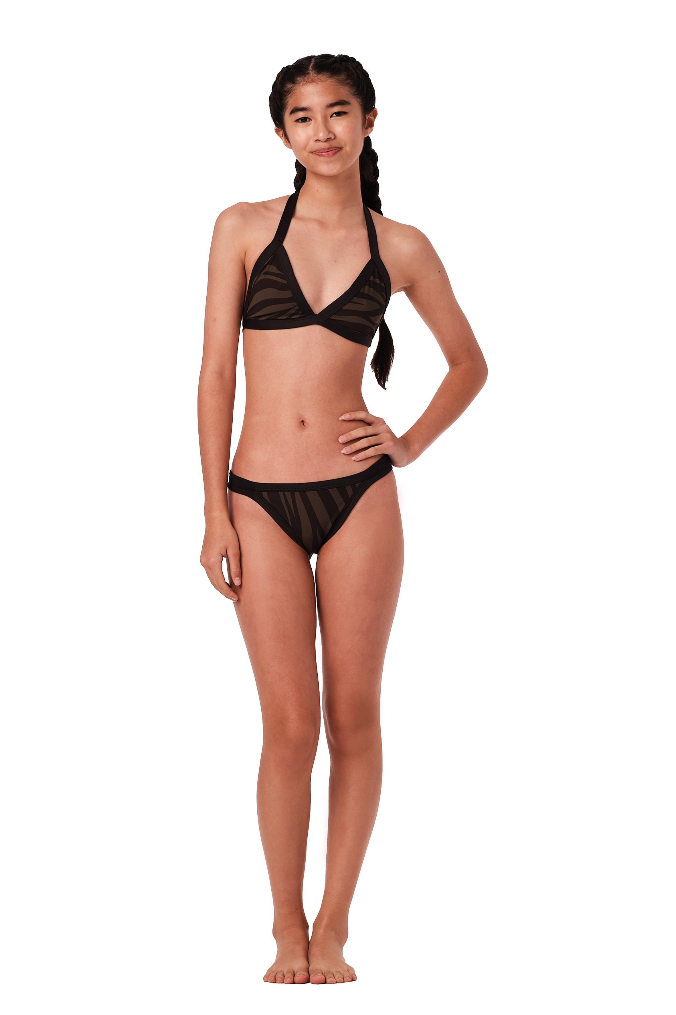 The Little - Zebra Olive Bikini Set (FINAL SALE)