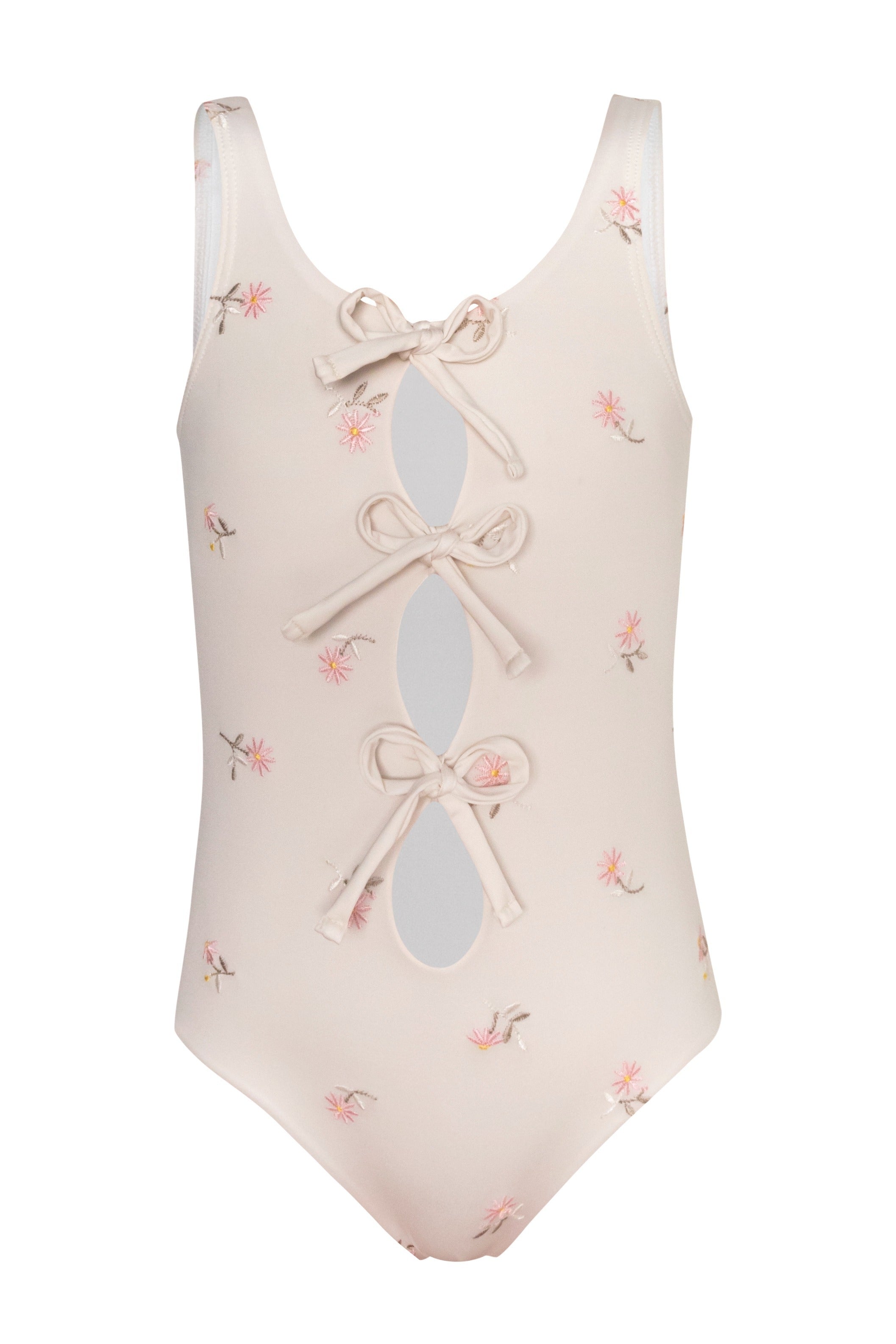 Tiny Tie - Mini Garden Cream One Piece