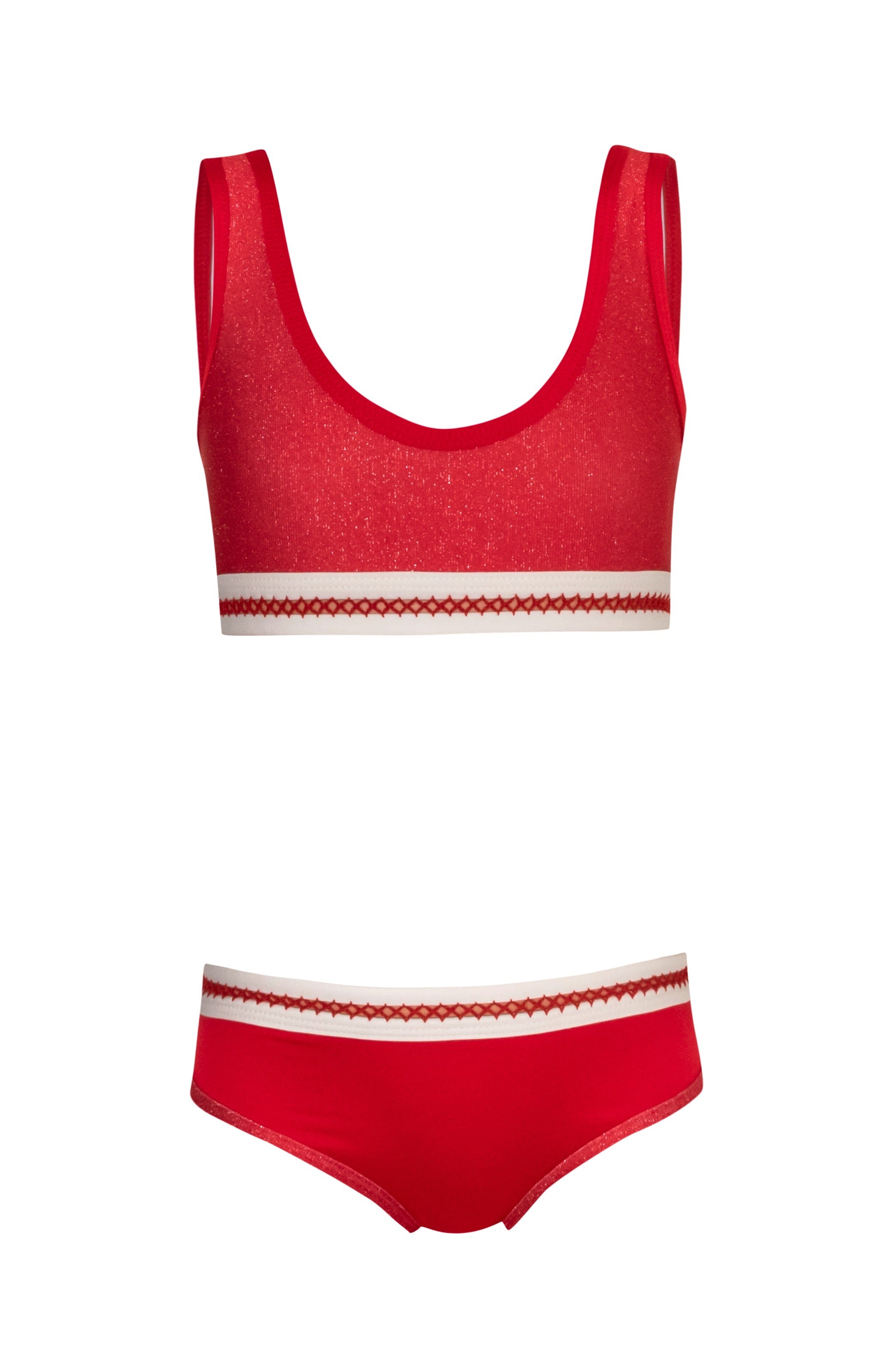 Class Act -Red Glitter Bikini Set (FINAL SALE)