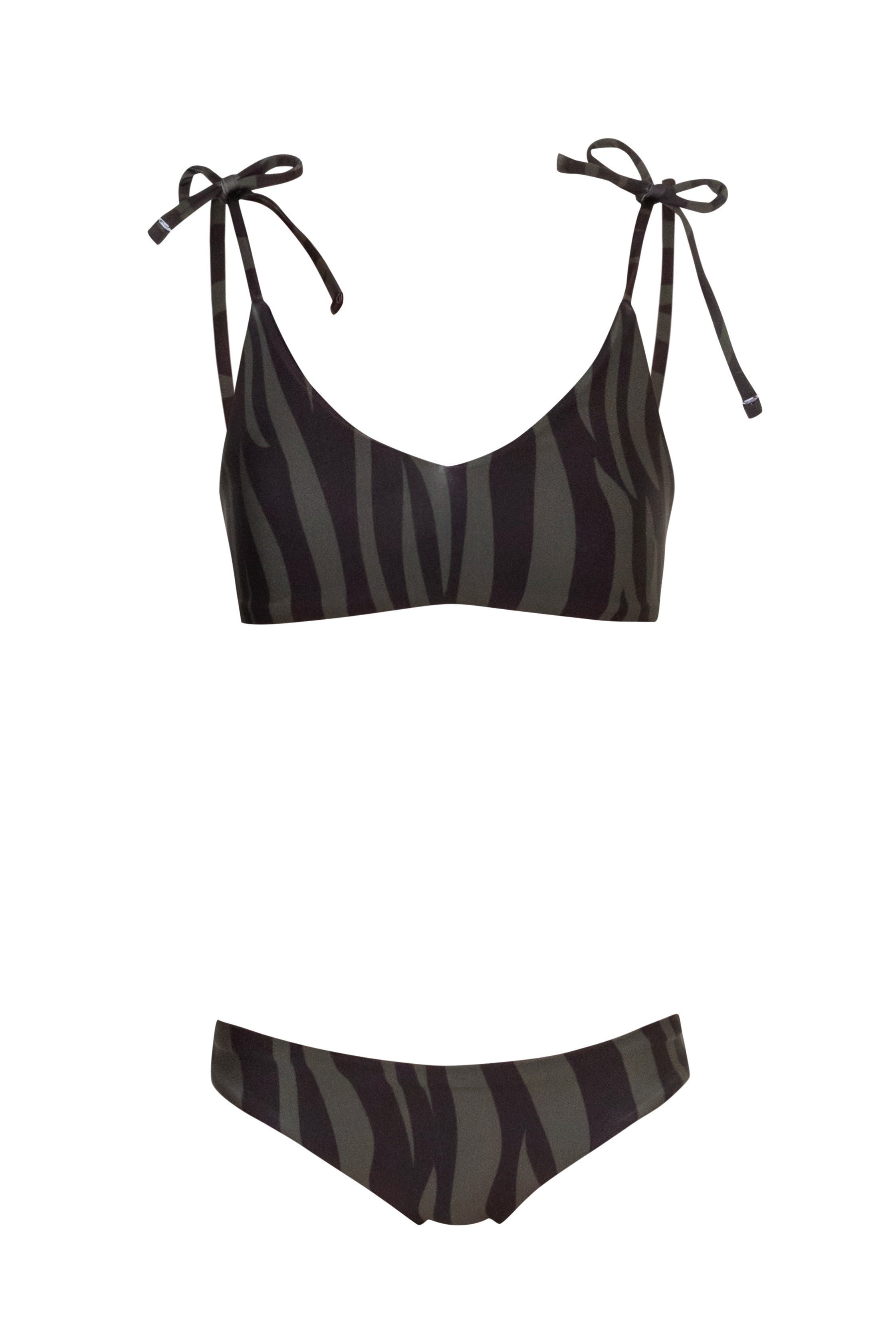 Two Faced - Zebra Olive Bikini Set (FINAL SALE)