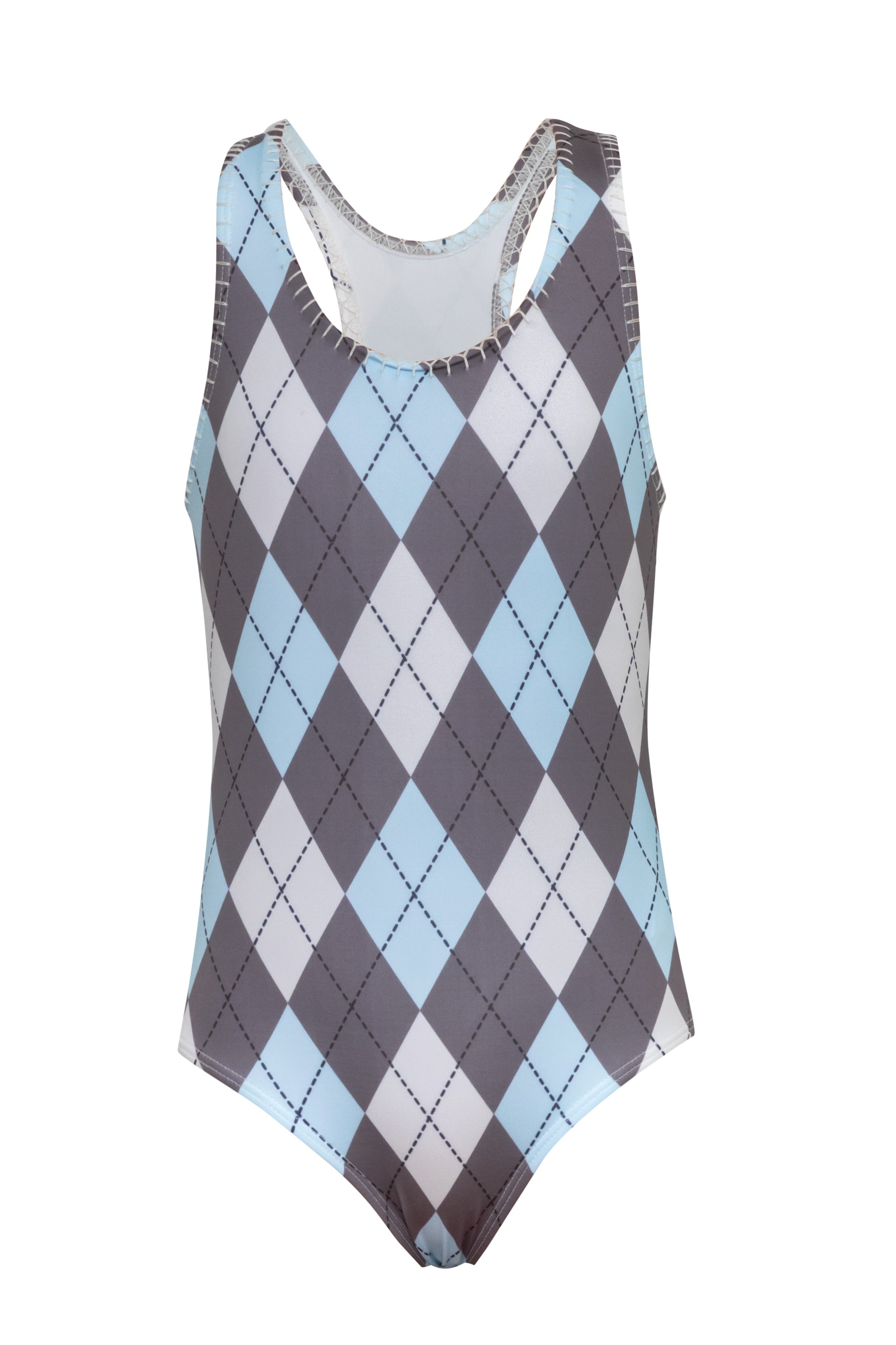 Not Too Basic - Argyle Sky One Piece