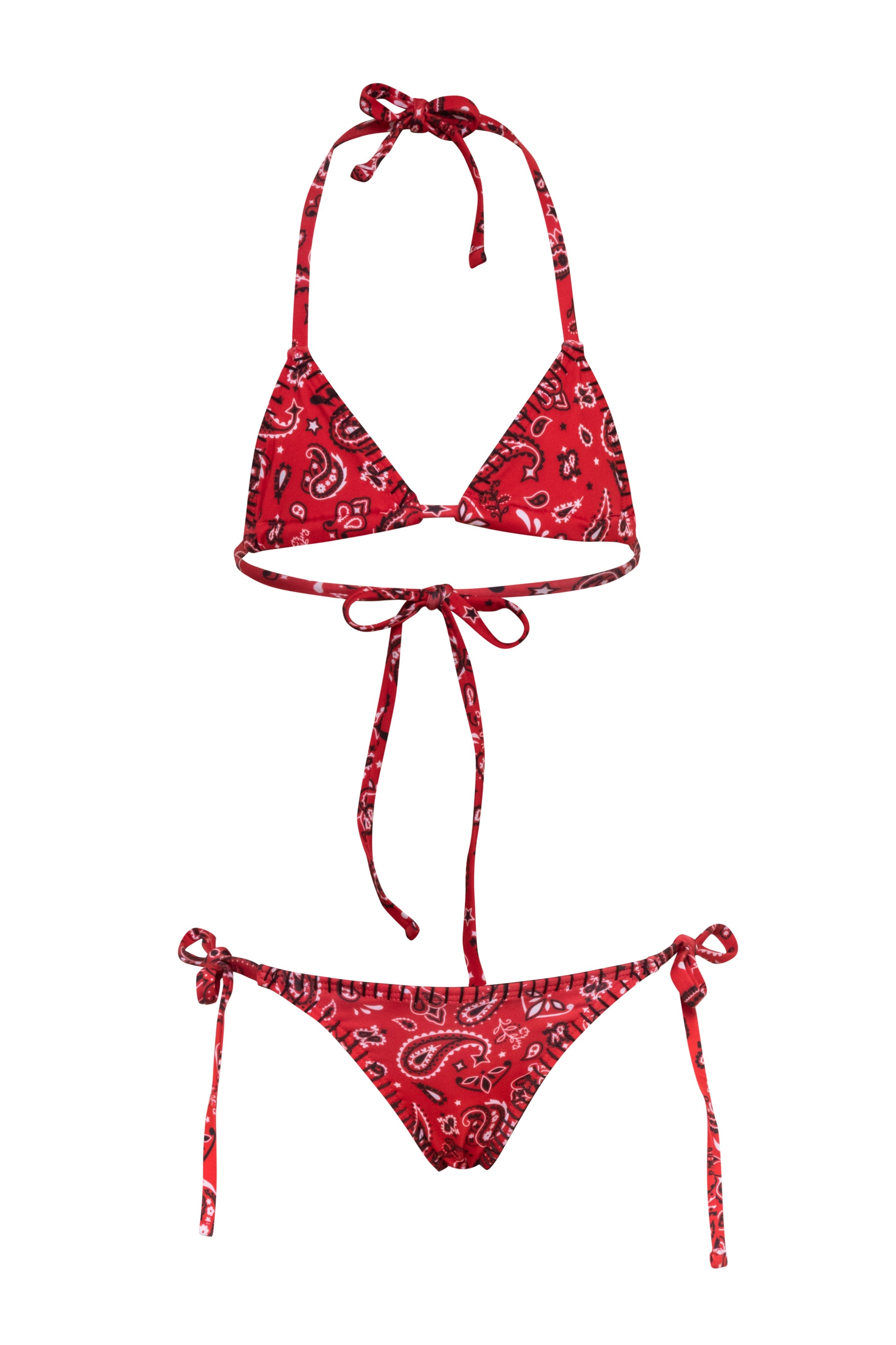 The String -  Bandana Red Bikini Set