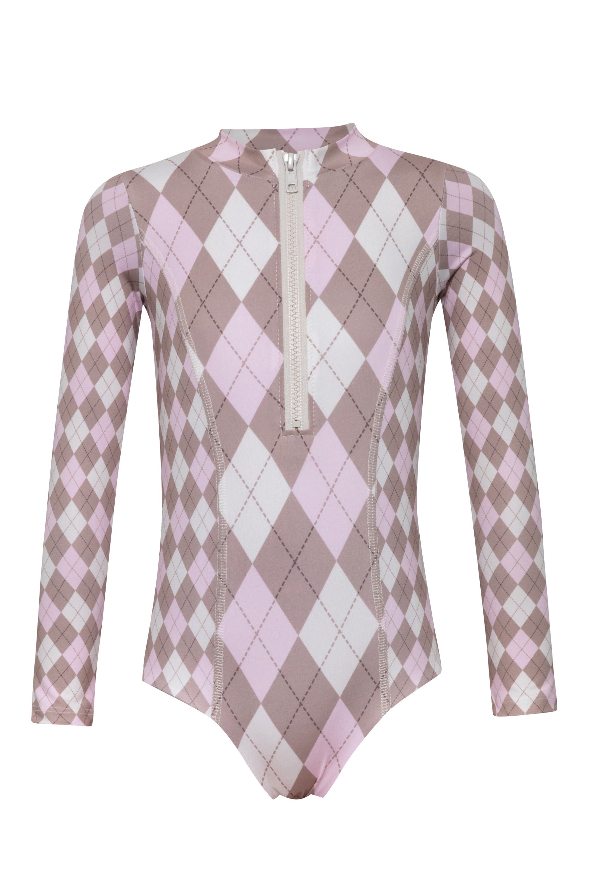 Scooba Doo - Argyle Pink One Piece