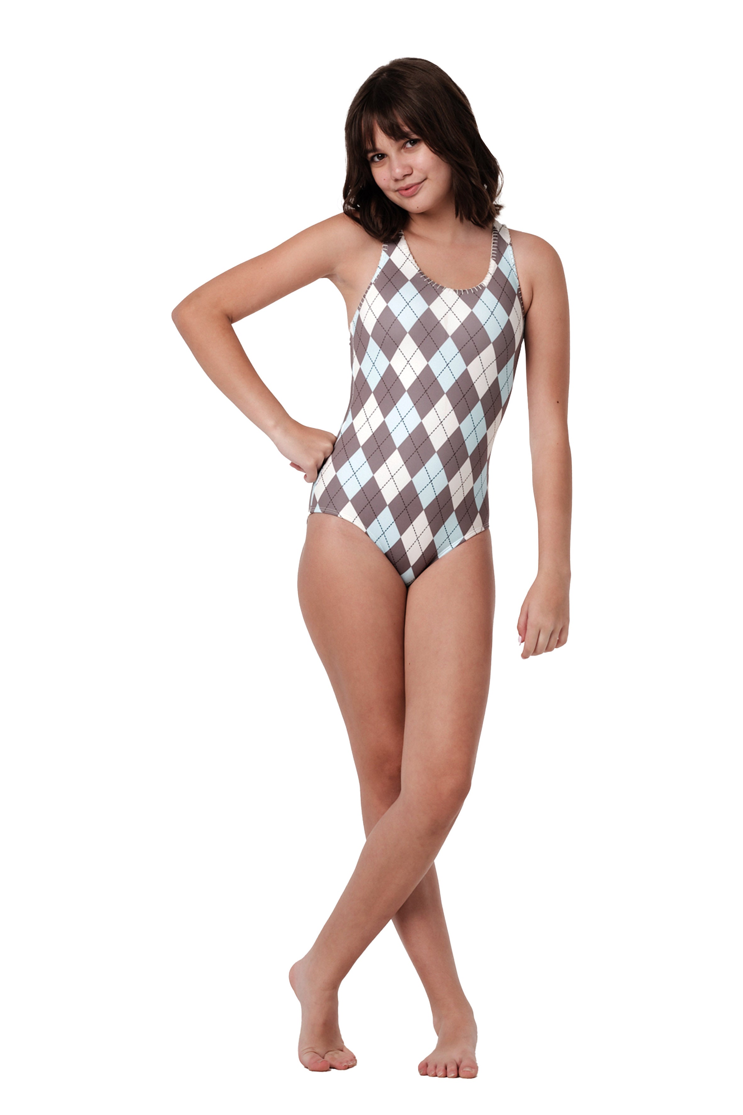 Not Too Basic - Argyle Sky One Piece