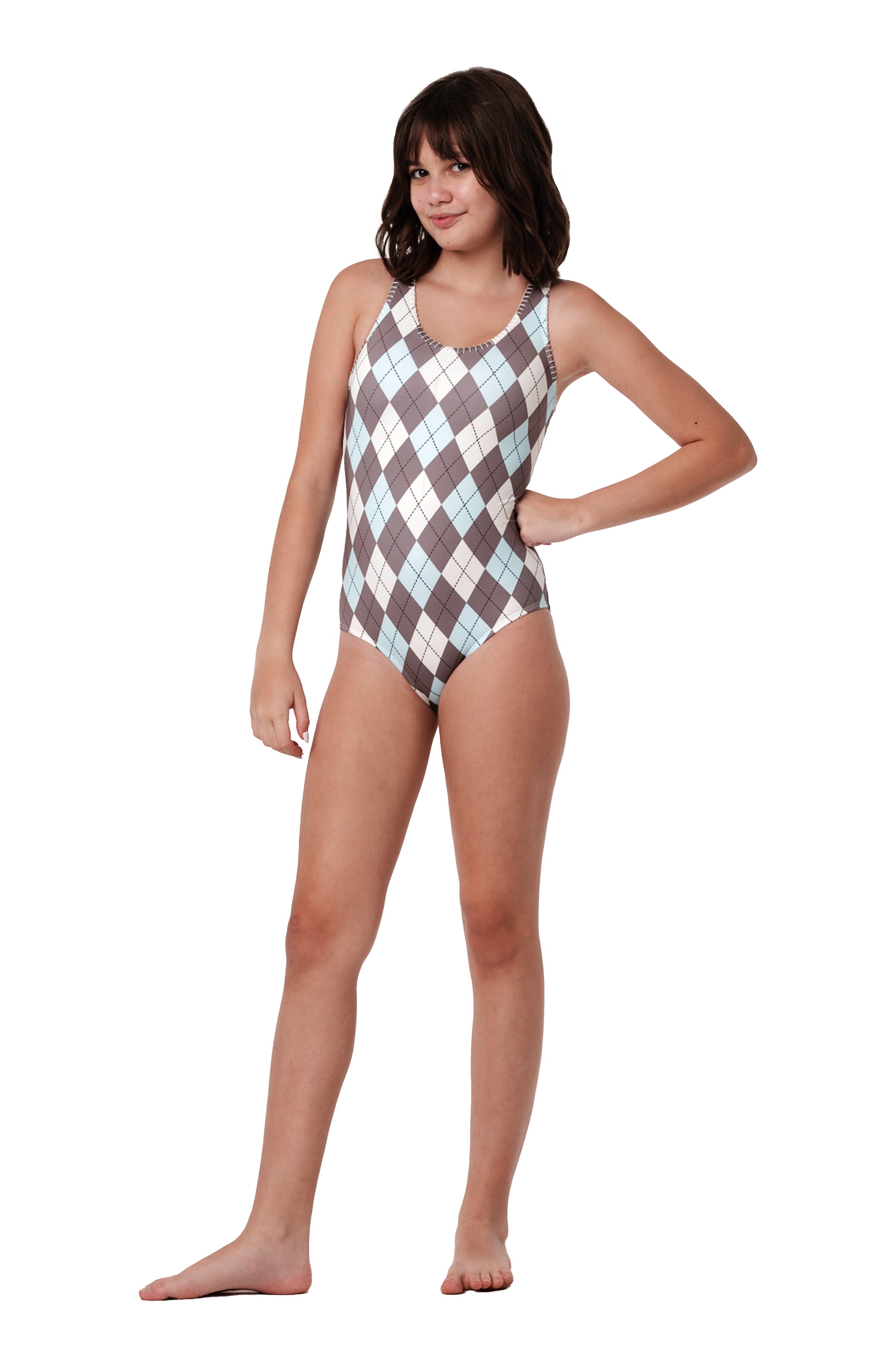 Not Too Basic - Argyle Sky One Piece