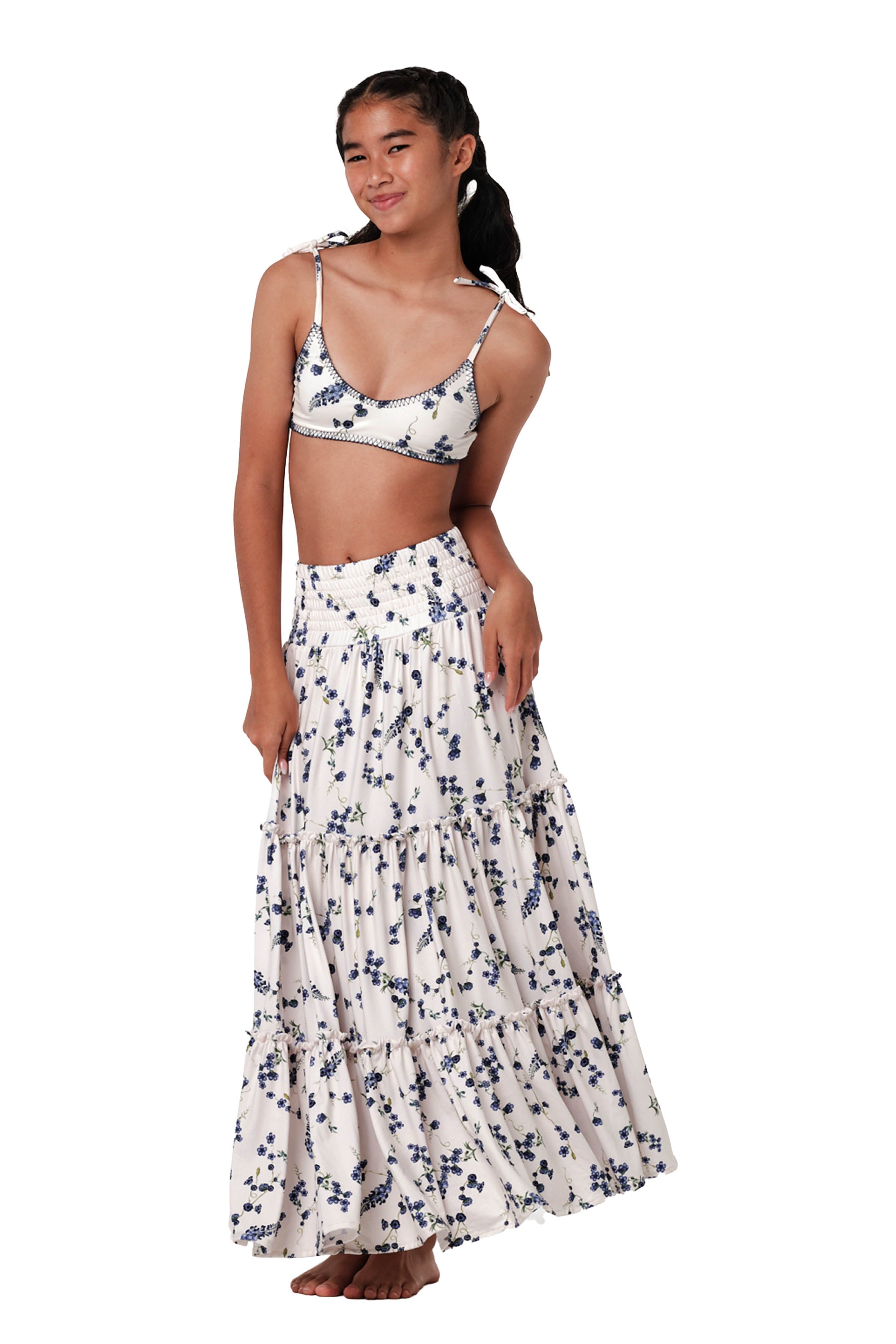 Just Flow - Fresia Navy Long Skirt Cover Up