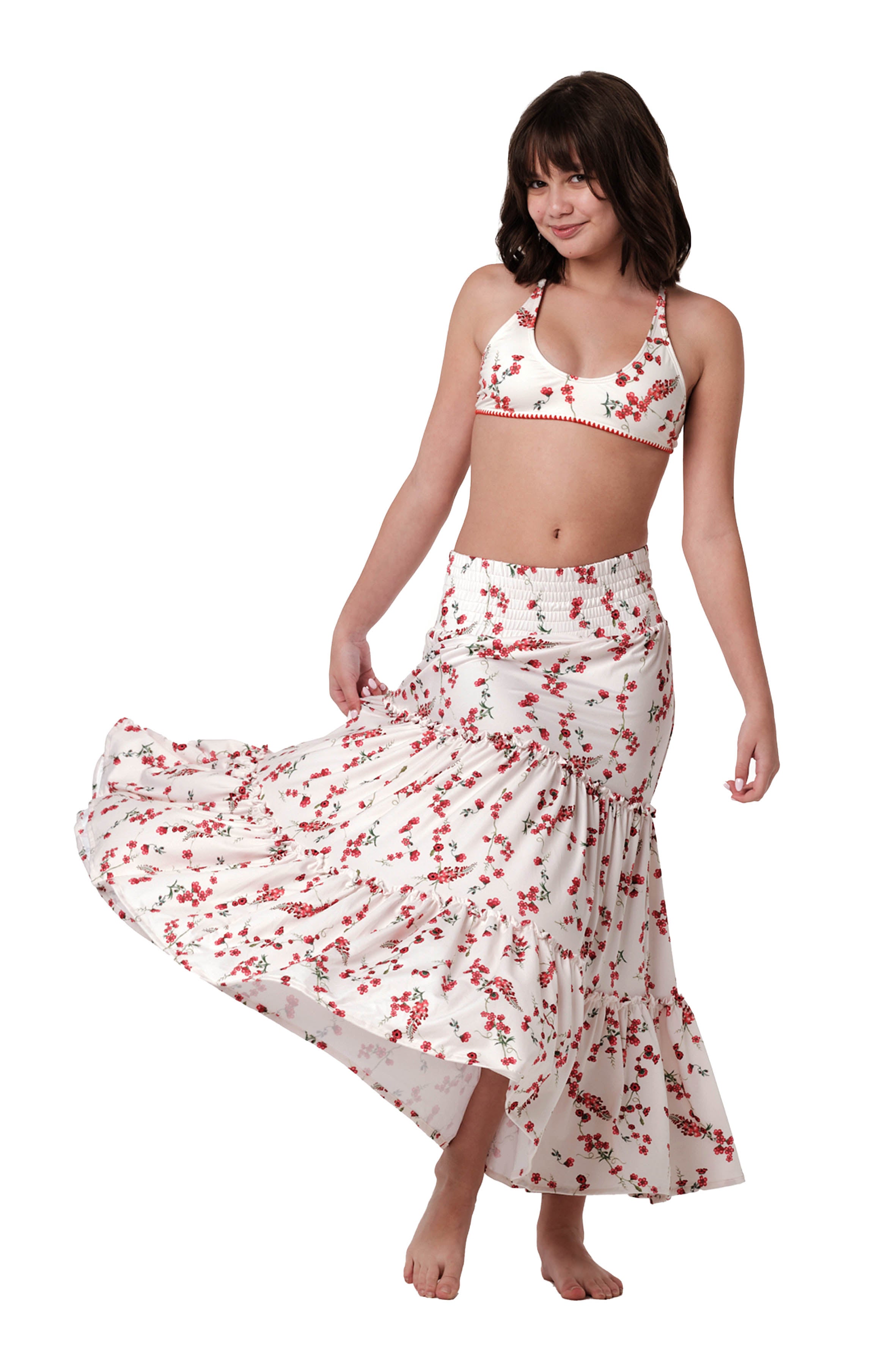 Just Flow - Fresia Red Long Skirt Cover Up
