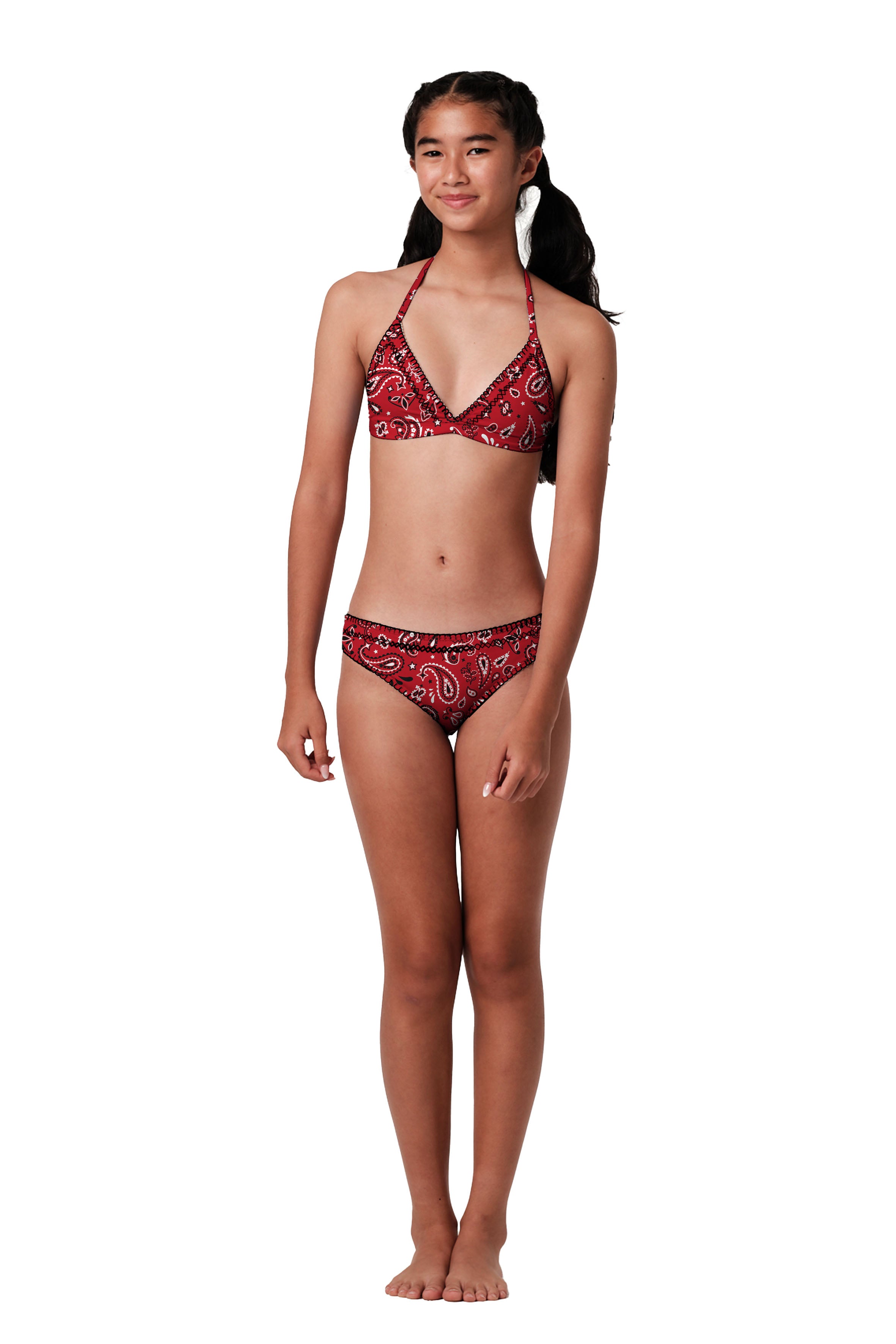 Try Angle - Bandana Red Bikini Set