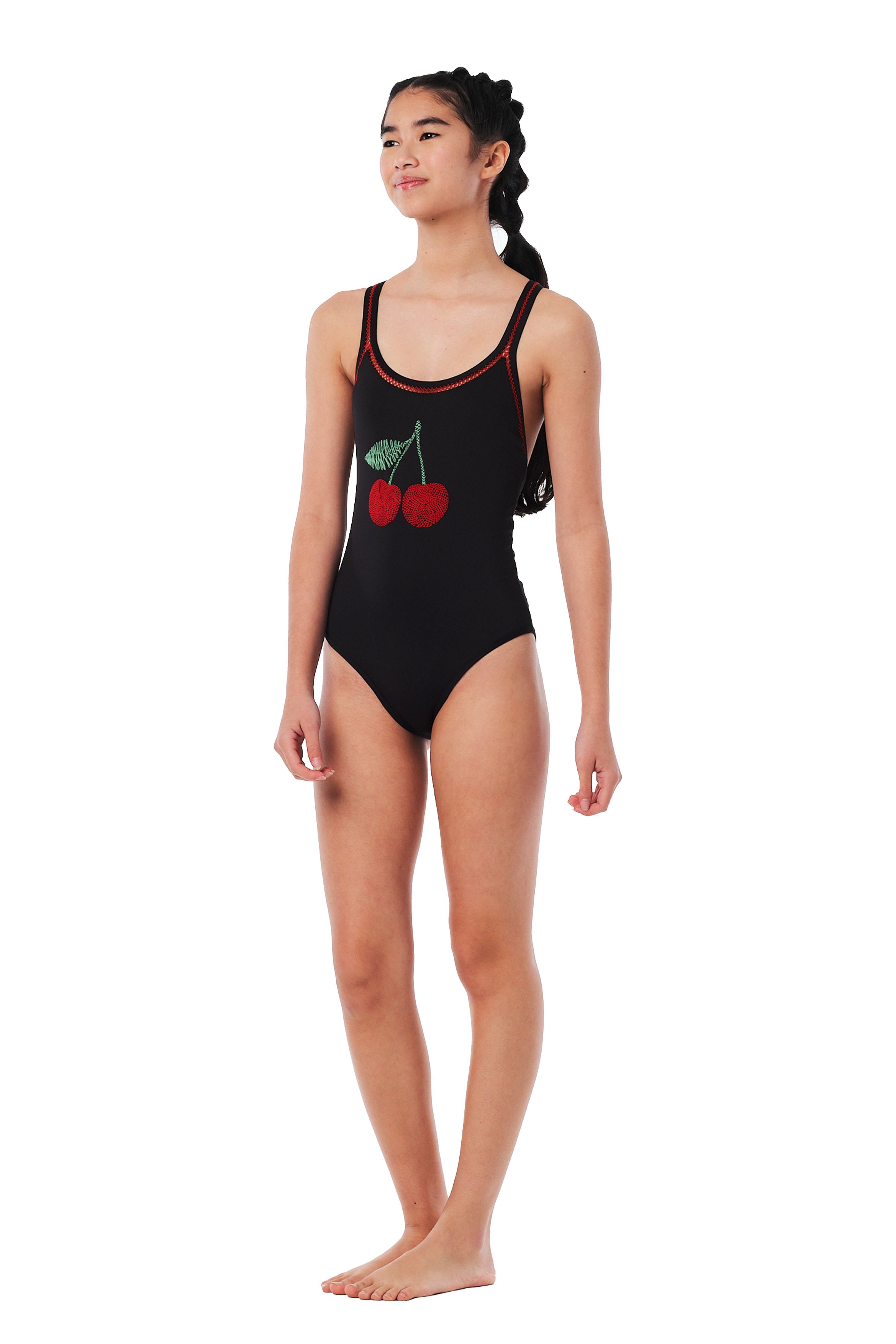 Crossed -  Cherry Black One Piece