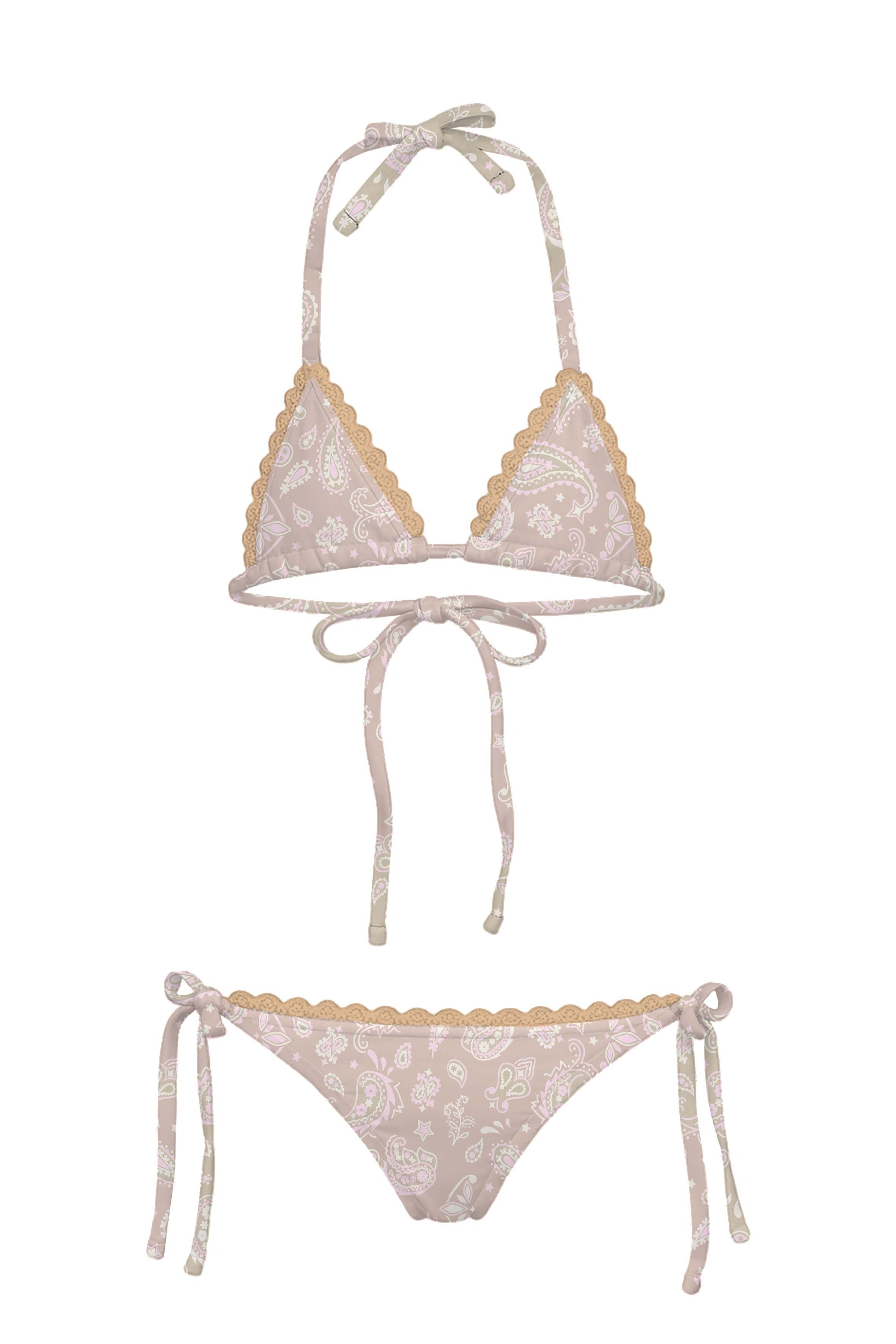 Crochet - Paisley Beige Bikini Set