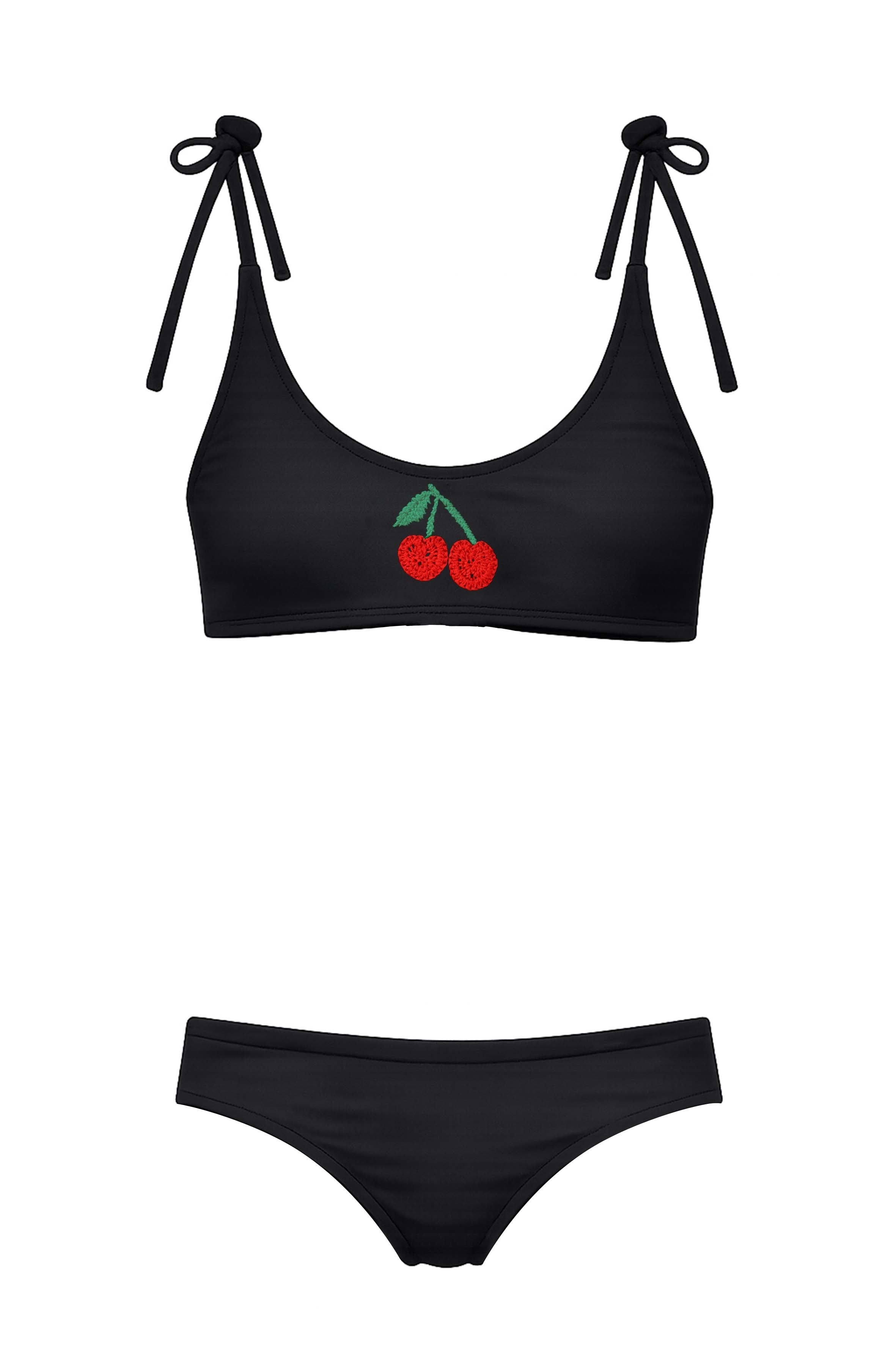 Simply Fancy - Cherry Black Bikini Set