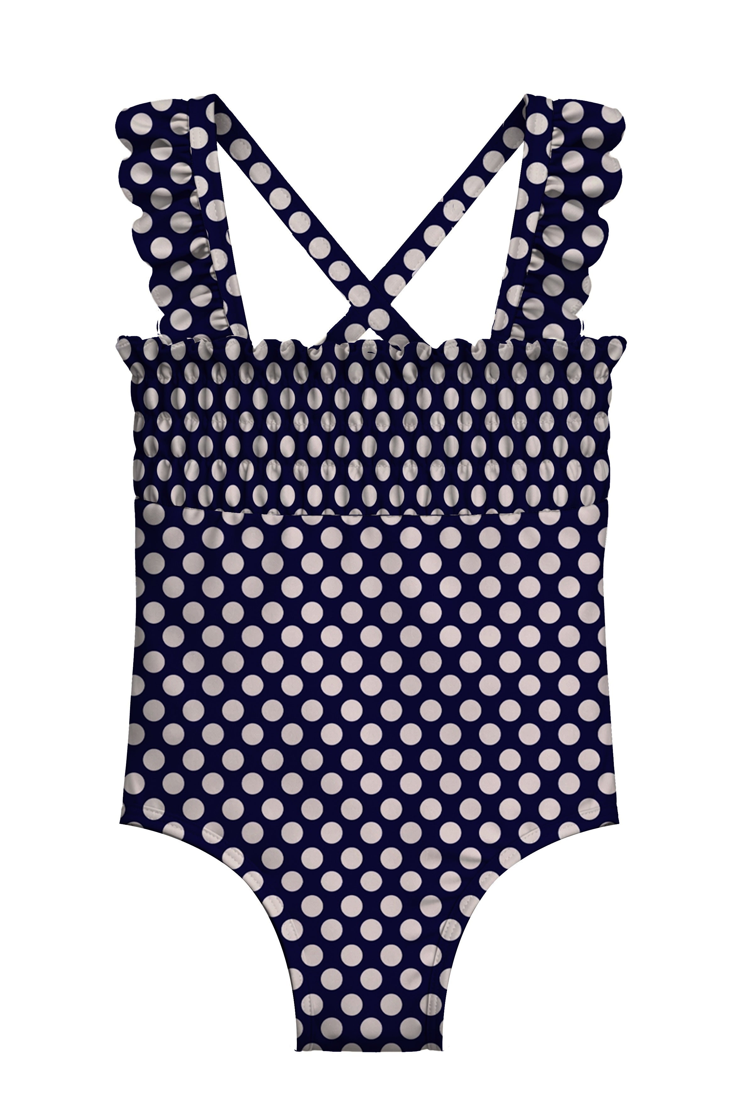 Ruffled - Navy Dots Mini Baby One Piece